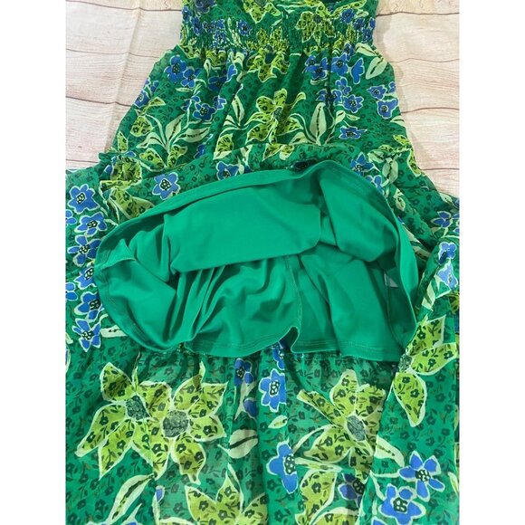 Vintage Rabbit Rabbit Rabbit Women's Green Chiffon Maxi Dress - 14 - Picture 7 of 12